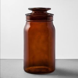 Hearth and Hand Medium Amber Glass Canister 8”